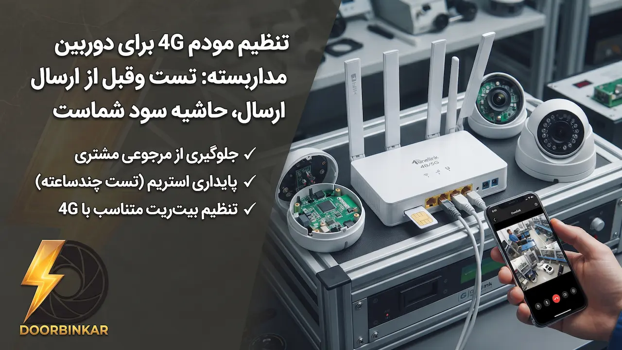 تنظیم مودم 4G برای دوربین مداربسته؛ پروتکل تست خط تولید قبل از ارسال
